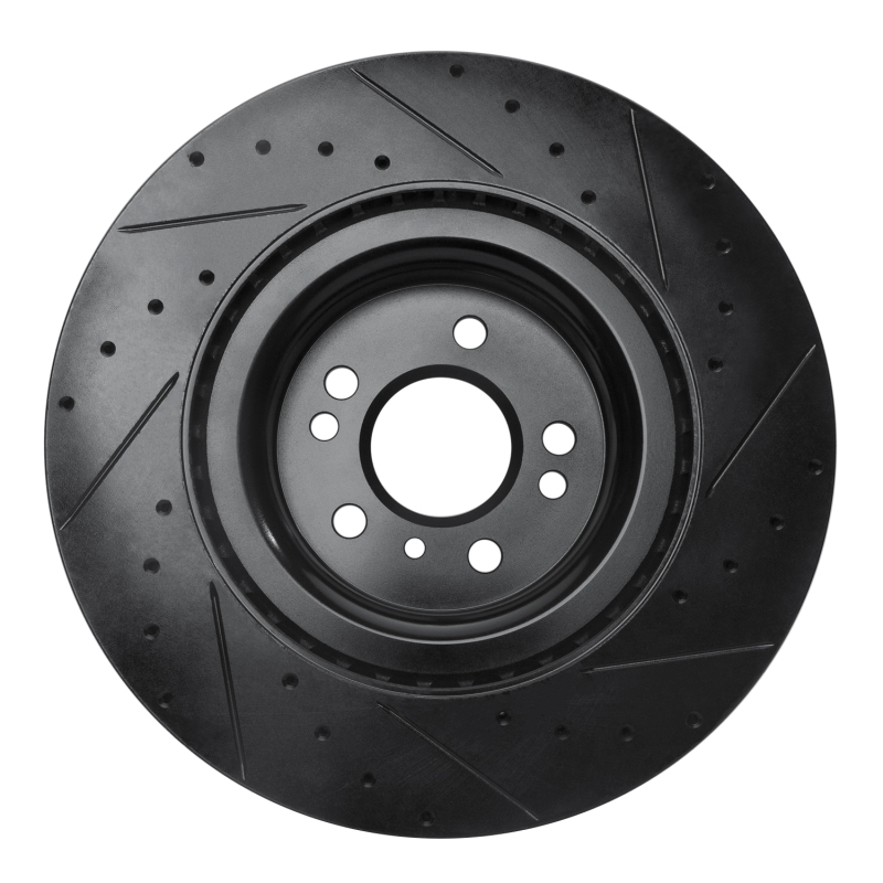 Mercedes-Benz GLE400 Brake Rotor (1) - Front Left - R1 Concepts - Drilled & Slotted - Black - `13-`19